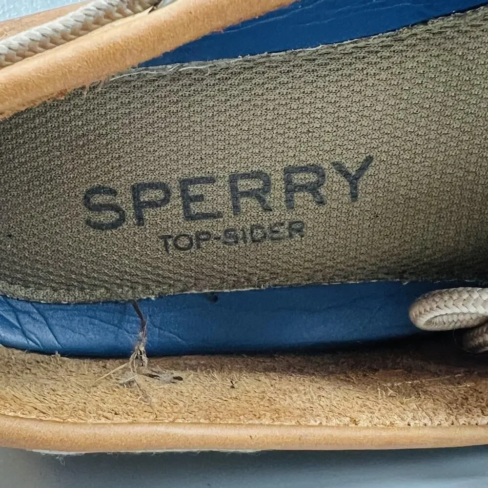Sperry Shoes Mens 10.5 Brown Leather Top Sider Boat Deck Moc Toe Casual Comfort